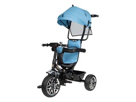 Велосипед 3х кол. с ручкой «Farfello» (кол. PU 20/25 см) голубой PL-10 доставка оптом в Донецк