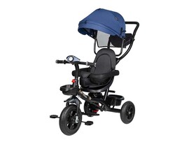 Велосипед 3х кол. с ручкой «Farfello» (кол. PU 21/25 см, фара, свет, звук) синий PL-04 доставка оптом в Донецк