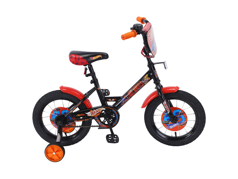 Донецк игрушка оптом Велосипед 14" «ХОТ ВИЛС» с доп. колесами ST14092-GT