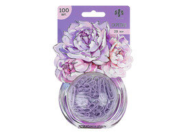 Скрепки "Пионы" 28 мм, 100 шт., сиреневые, блистер. 71493