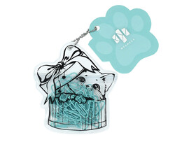 Скрепки "Котенок в коробке" 28 мм, 40 шт., мятные. 71496