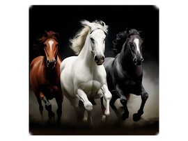 Подушка-игрушка 3 лошадки 30*30 см  LSH-002