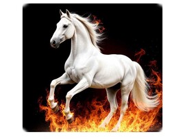 Подушка-игрушка Лошадь белая огонь 30*30 см LSH-003