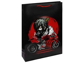 Пакет подар. глянц. лам. Красный мотоцикл 18x23x10 см. ПКП-4228
