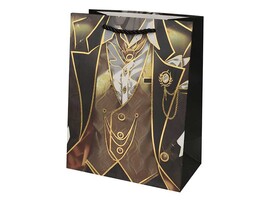 Пакет подар. мат. лам. Черный пиджак 26*32*10 см, тиснение. ППК-3588