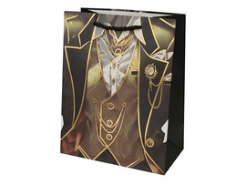 Пакет подар. мат. лам. Черный пиджак 30*41.5*12 см, тиснение. ППК-3600