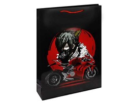 Пакет подар. глянц. лам. Красный мотоцикл 32,4x44,5x10,2 см. ПКП-4332