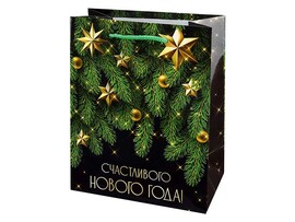 Пакет подар. глянц.лам. Счастливый Новый Год 18х23х10 см. ППК-2320