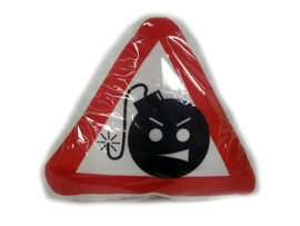 Подушка-игрушка Авто треугольник Бомба 25х27см TRI-001 доставка оптом в Донецк