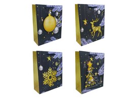 Пакет подар. "Золотая ночь" 26*32*10 см, аппликация, микс