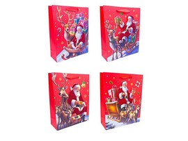 Пакет подар. "Санта Клаус" 26*32*10 см, аппликация, ассорти