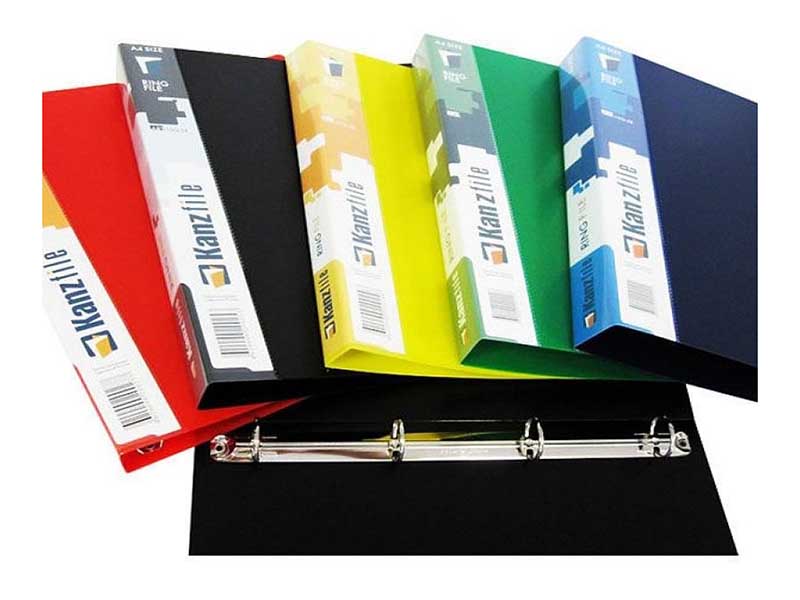 Папка 4 кольца STANDARD А4, 0.9 мм, вн. карман, черная