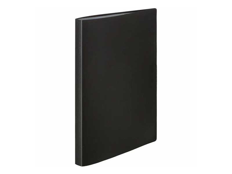 Папка 40 вклад., 25мкм, пласт. 500мкм, фактура песок, черная