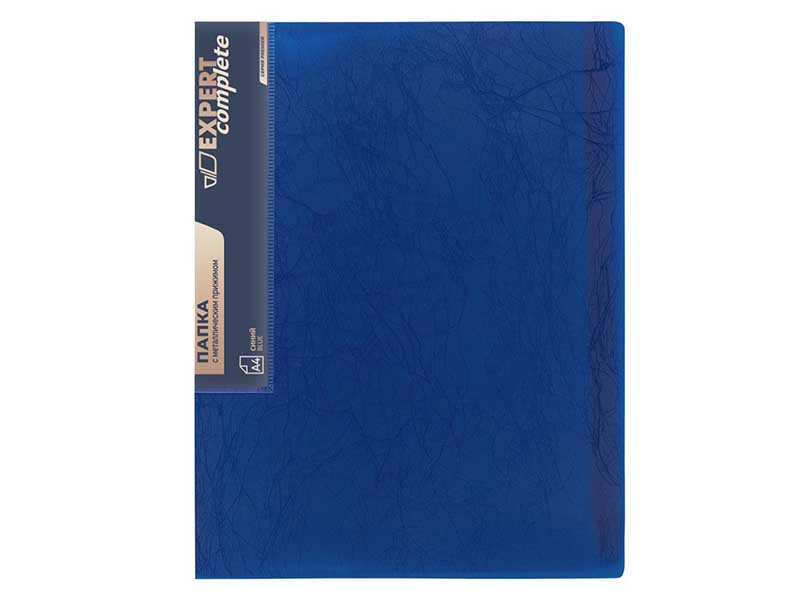 Папка А4 Expert Complete Premier 700мкм, металл. прижим, 20 мм, волокно, синий