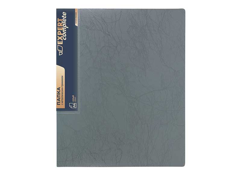 Папка А4 Expert Complete Premier 700мкм, металл. прижим, 20 мм, волокно, серый