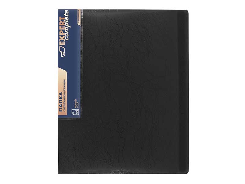 Папка А4 Expert Complete Premier 700мкм, металл. прижим, 20 мм, волокно, черный