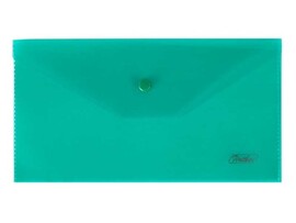 Папка-конверт на кнопке С6 "Hatber" 224х119 мм, 180мкм, зеленая (кратно 5)