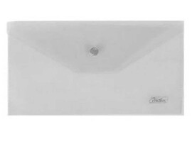 Папка-конверт на кнопке С6 "Hatber" 224х119 мм, 180мкм, прозрачн. (кратно 5)