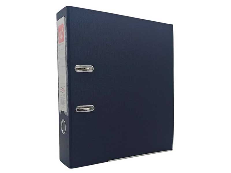 Папка-регистратор А4 75 мм, бумвинил, карман, металл. окант., черная