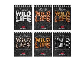 Блокнот А7 60 л. Wild Life, клетка, гребень