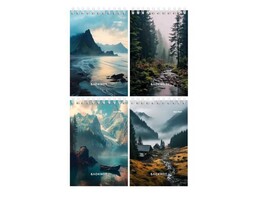 Блокнот А6 40 л. Виды природы, клетка, гребень, микс. Б40-7022