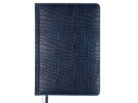 Ежедневник недат. А5 136 л. Croco, кожзам, перф., закр. уг., 2 ляссе, синий
