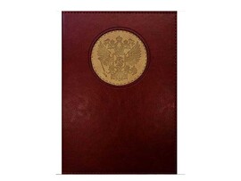 Ежедневник недат. А5 128 л. "Venice. Герб России" кожзам, бордовый