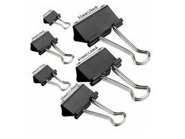 Зажим для бумаг 15 мм, черный, к/к  (кратно 12)