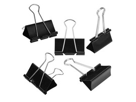 Зажим для бумаг 19 мм, черный, к/к (кратно 12)