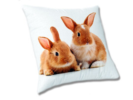 Подушка плюш "Бургундские кролики" 28*27 см 01023 доставка оптом в Донецк