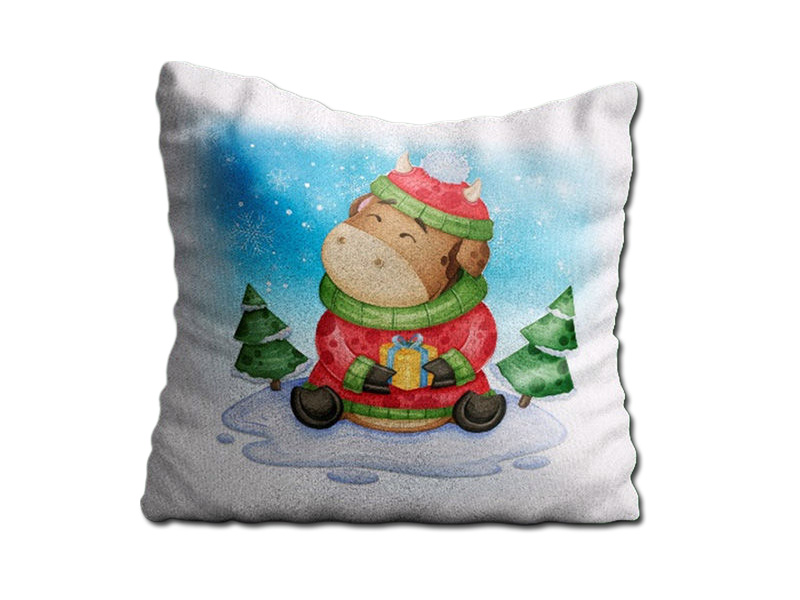 Донецк игрушка оптом Подушка-игрушка Бык-дед мороз NGB_003