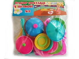 Набор посудки с печкой №1 (20 предм.) 26*21 см в пак. 8008