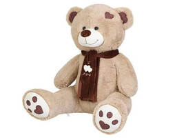 Мягкая игр. Медведь Тони с шарфом 150 см, кофейный. МТШ/80/82