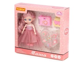 Кукла "Маша" 16 см в нарядном платье, аксесс. 8 эл. (в кор. №2)