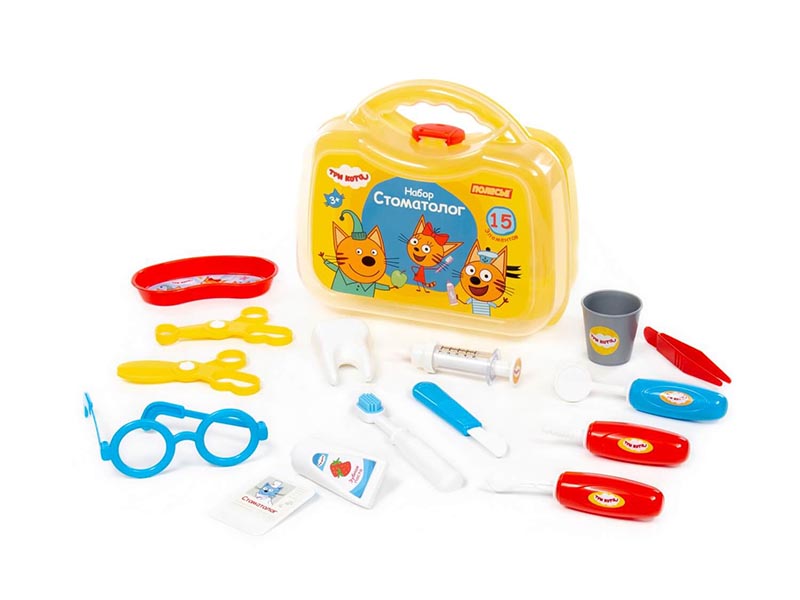 Набор "Три Кота" "Стоматолог" (15 элементов) (в чемоданчике)