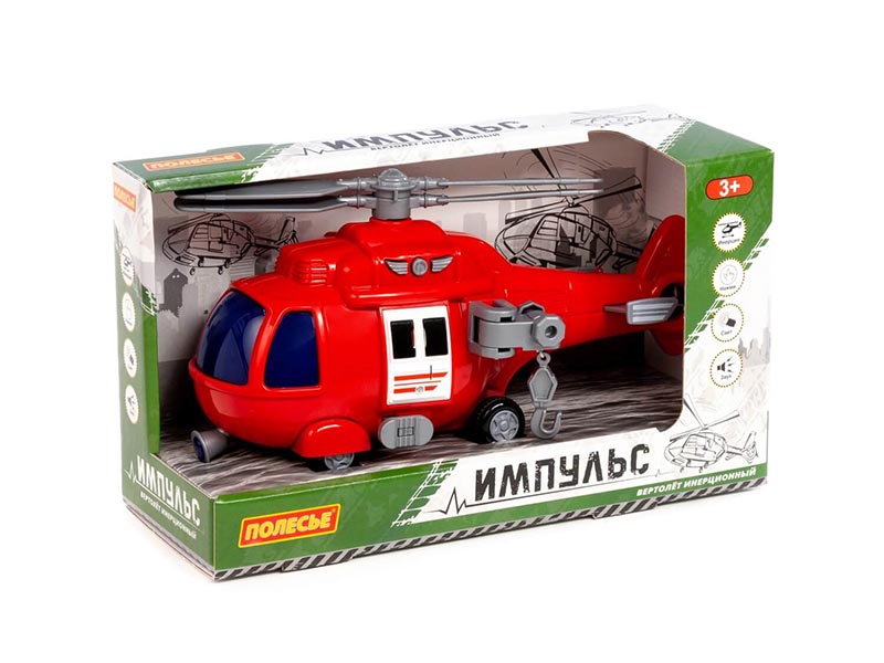 Вертолёт пожарный "Импульс" инерц. (свет и звук) в кор.