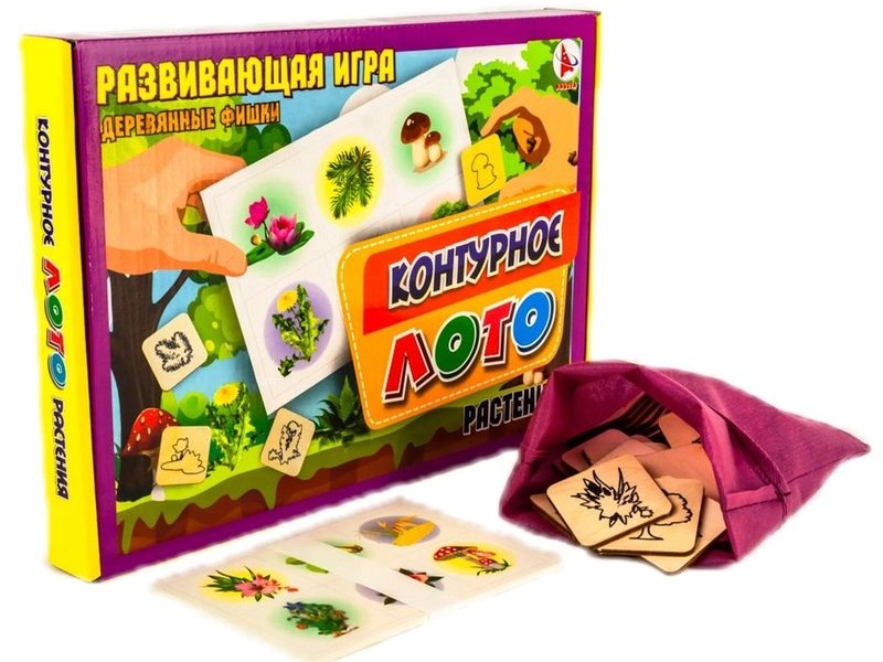 Донецк игрушка оптом Лото контурное "Растения" Р3128