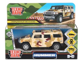 Машина металл. Hummer H2 12 см, двери, багаж., инерц., камуфляж, в кор. Технопарк