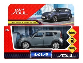 Машина металл. KIA Soul 12 см, двери, багаж., инерц, темно-серый, кор. Технопарк