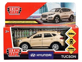 Машина металл. Hyundai Tucson 12 см, двери, багаж., инерц., бежевый, кор. Технопарк