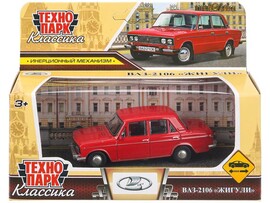 Машина металл.Lada 2106 10.5 см, инерц., красный, кор. Технопарк