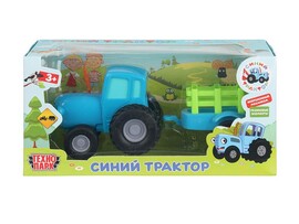 Машина металл. Синий Трактор с телегой 11 см, в кор. Технопарк