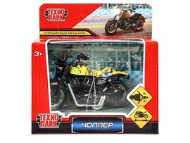 Модель металл. Чоппер 9 см, инерц., руль., цв. микс. Технопарк