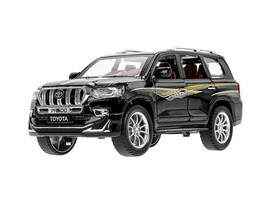 Машина металл. Toyota Prado 21 см, свет, звук, дв., инерц., черный. Технопарк