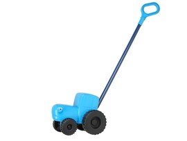 Каталка с ручкой "Синий Трактор" 20 см. Технопарк