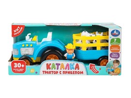 Каталка "Трактор с прицепом" 34 см, 30+ песен, стихов, звуков, в кор. B2329541-R1