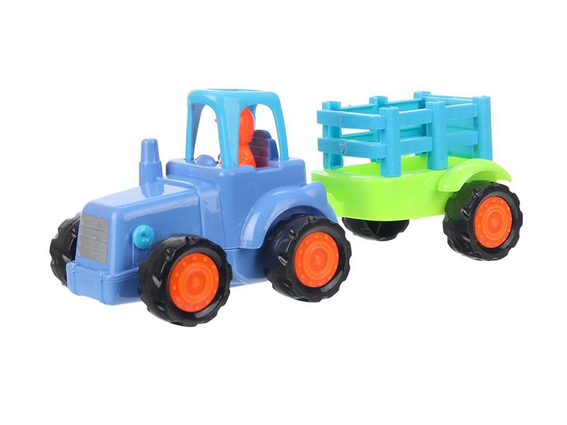 Каталка "Синий Трактор с прицепом" 18 см, в пак. 1709A018-R1