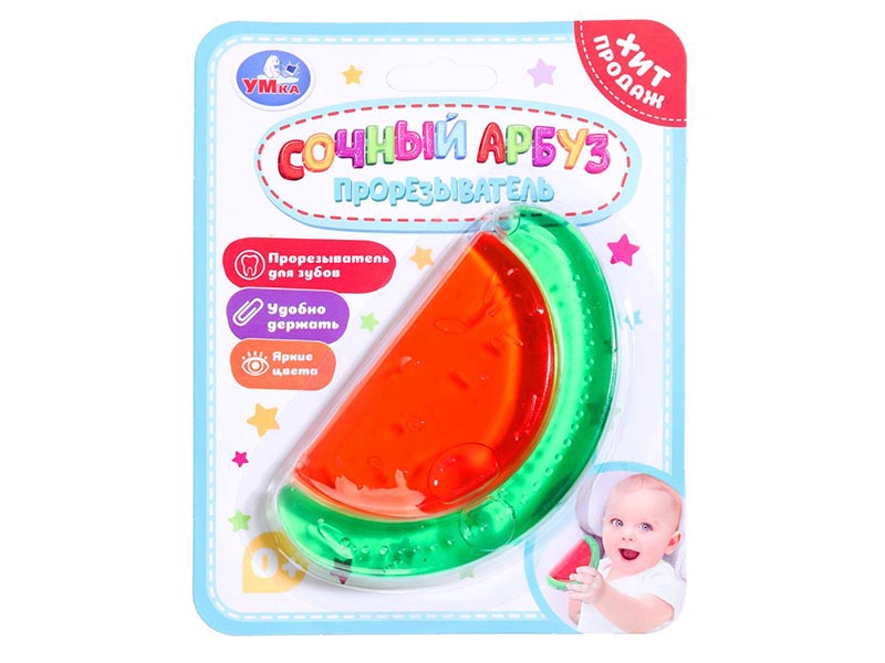 Прорезыватель "Сочный арбуз" 12*16 см на блист. 2303M0194-R