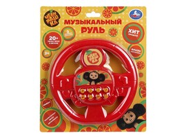 Музык. руль "Чебурашка" 21 см, песни, фраз, звуки, на блист. HT1478-R2