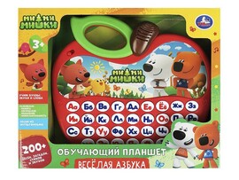 Обуч. планшет "Веселая азбука" 24 см, песни, загадки, стихи, в кор. HT1151-R